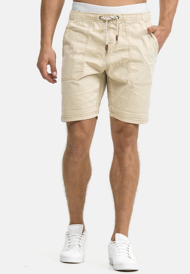 INDICODE Chinoshorts Herren Stoufville Chino Shorts Herrenshorts aus elastischer Baumwoll-Qualität, mit Kordelzug