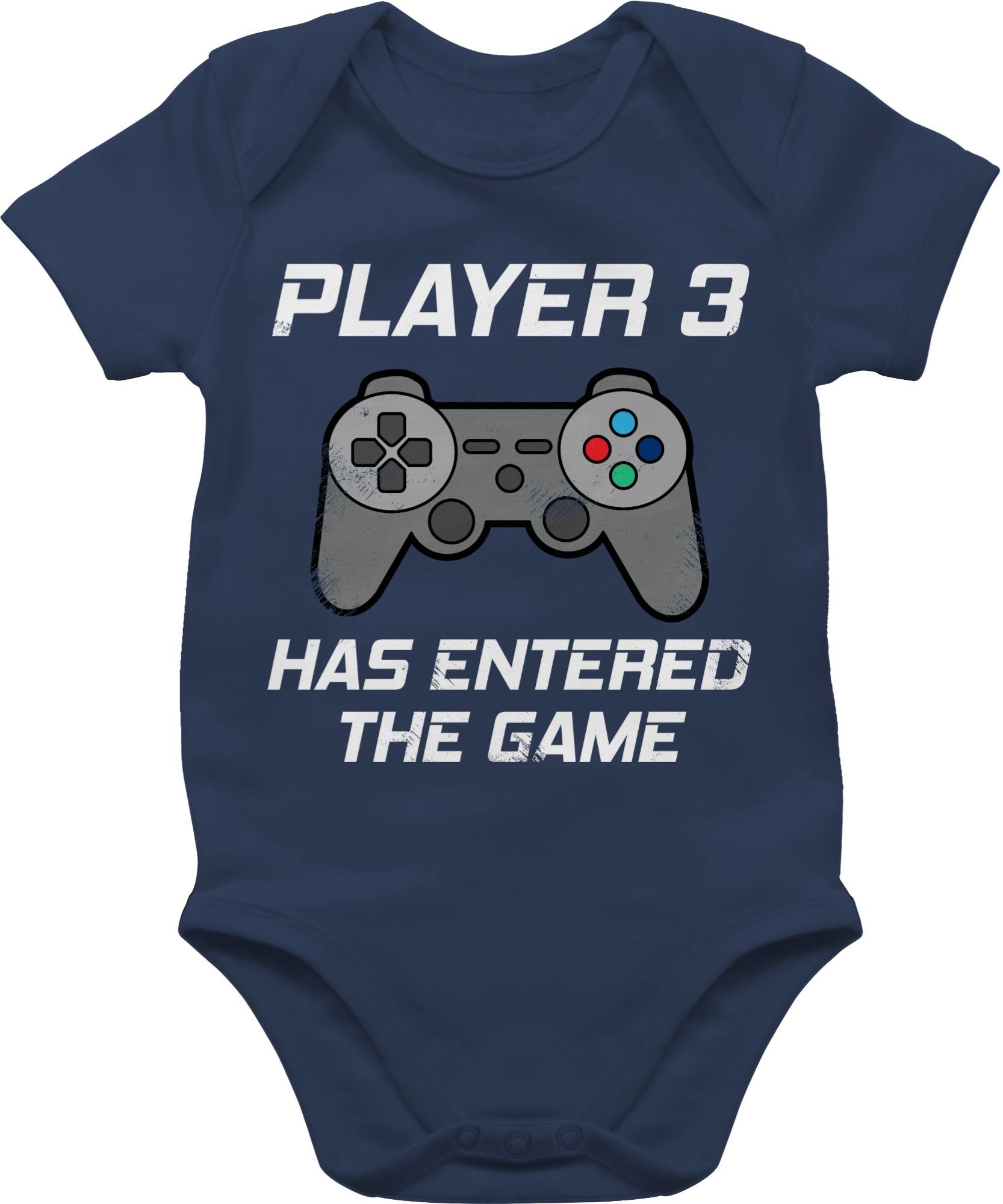 Shirtracer Shirtbody Player 3 has entered the game Controller grau Zur Geburt 2 Navy Blau