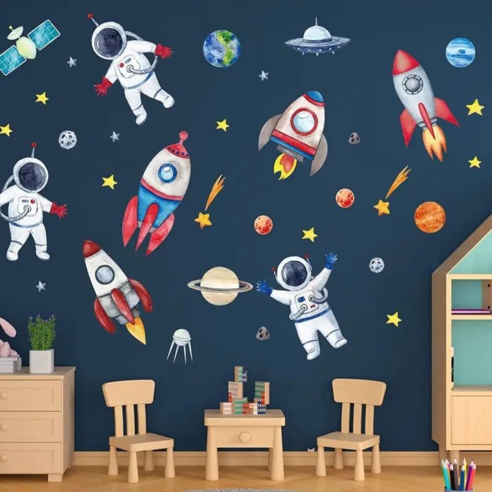 Montegoni Wandsticker 4Blatt Wandsticker mit Astronauten, günstig online kaufen