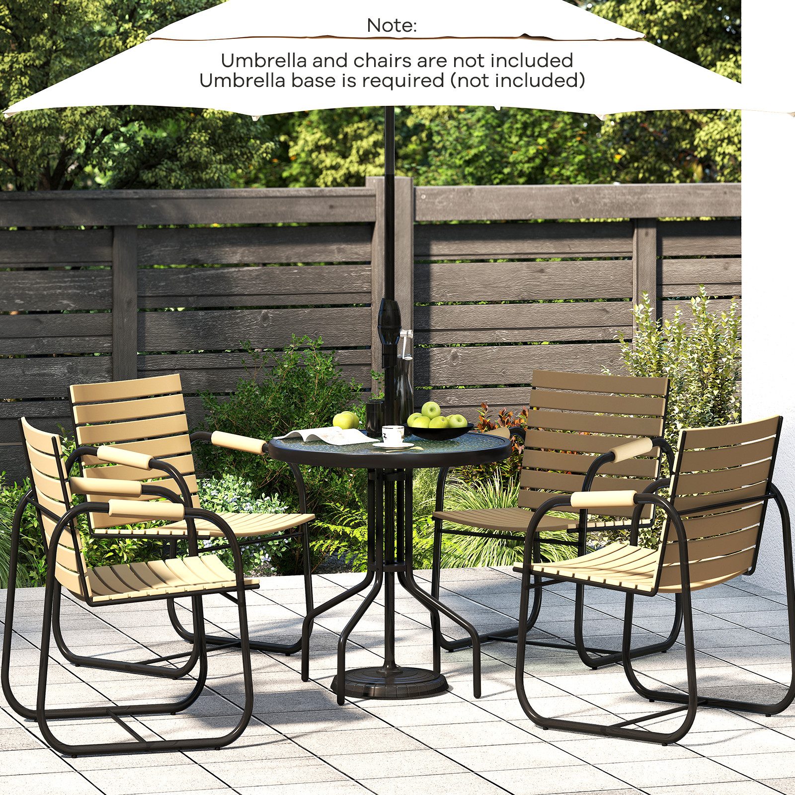 KOMFOTTEU Gartentisch, Beistelltisch Ø70cm, mit Glasplatt günstig online kaufen