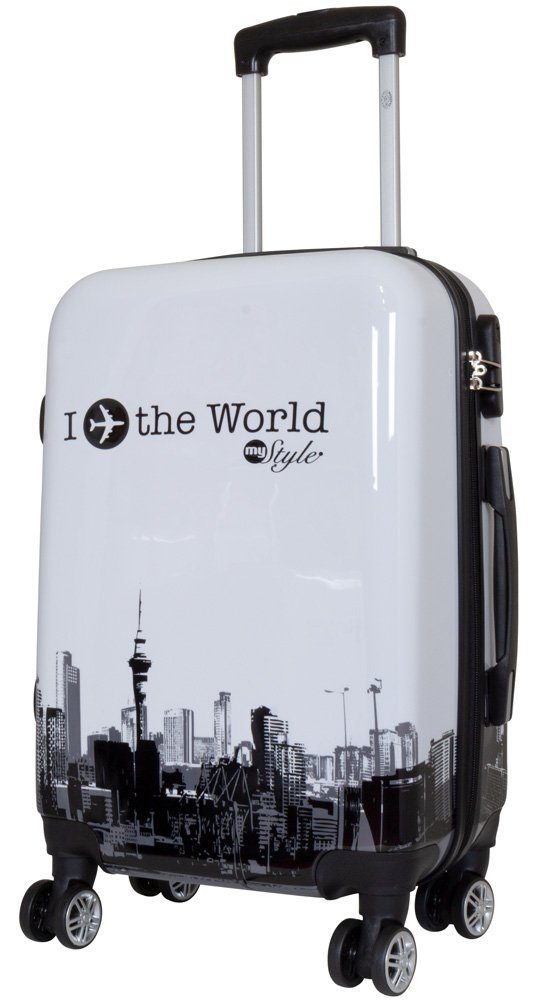 Trendyshop365 Handgepäck-Trolley viele bunte Motive, klein, 4 Rollen, Hartschale, Zahlenschloss, Reisekoffer