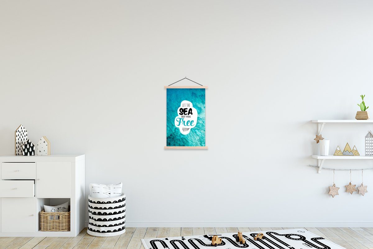 Magnetisch MuchoWow Poster Zitate (1 - St), Wohnzimmer, Bilderleiste, für - Posterleiste, Textilposter Sommer Meer,