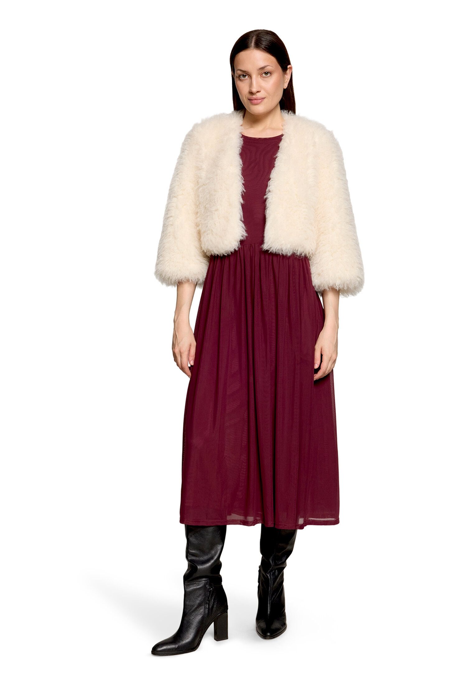 Vera Mont Fellimitatjacke Damen mit Rundhalsausschnitt
