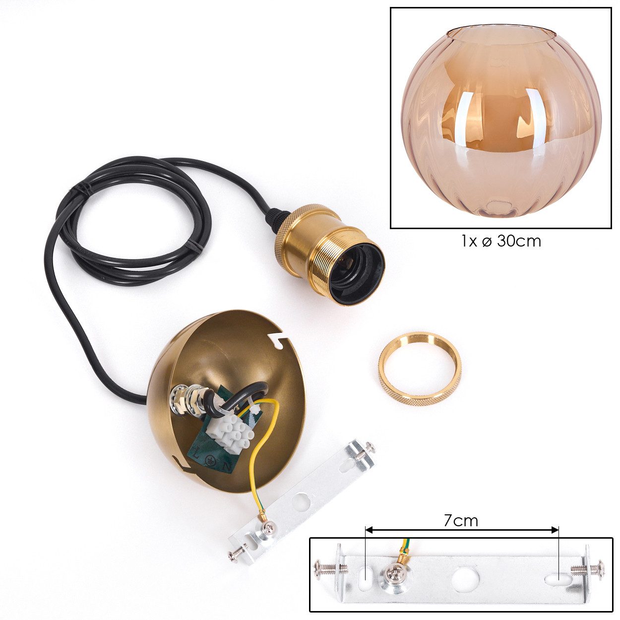 INNOVATE Pendelleuchte – Vintage Hängeleuchte Mit Gitteroptik, Inkl. E27 Fassung, Multistyle