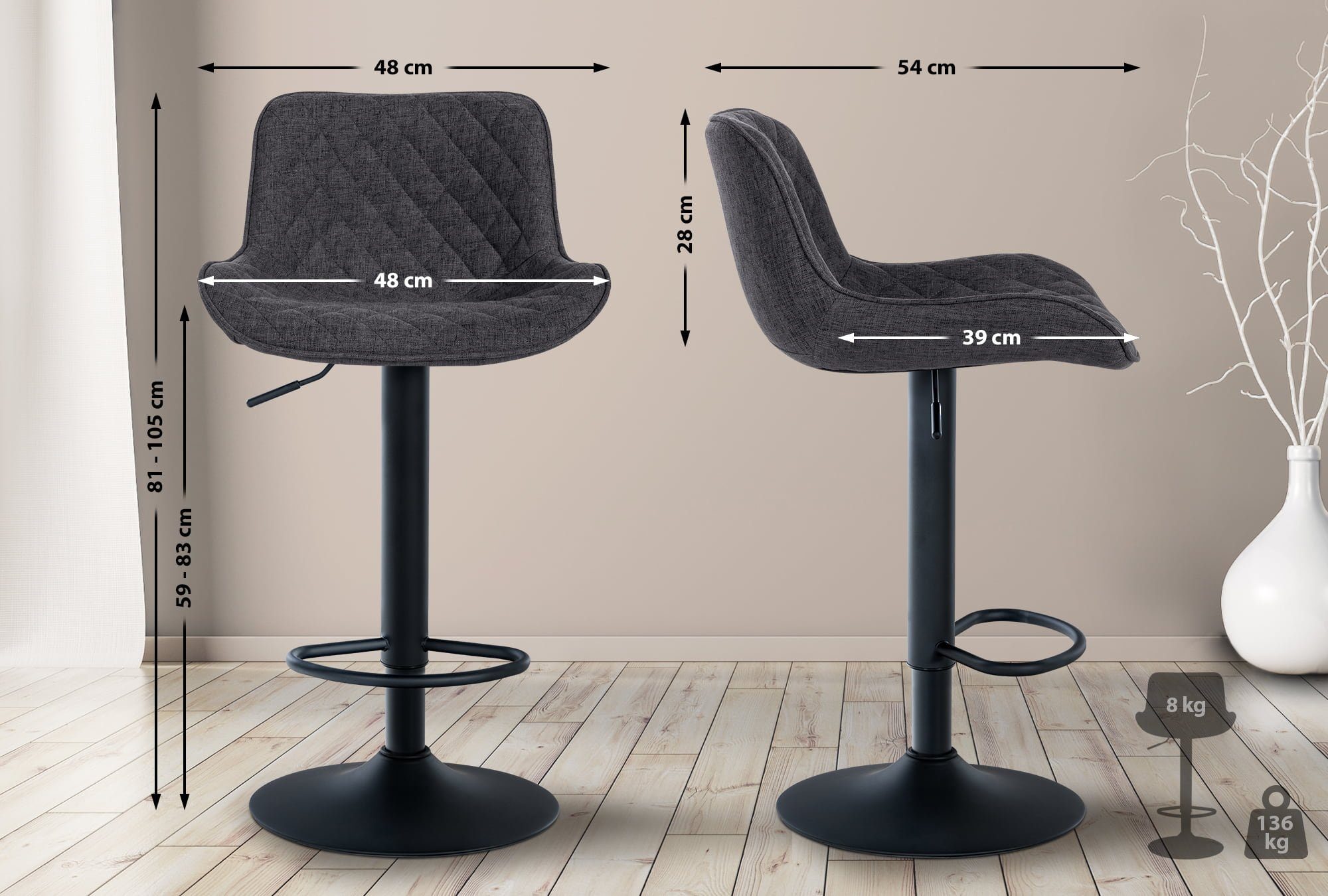 CLP Barhocker Minosa (2er Set, 2 günstig online kaufen