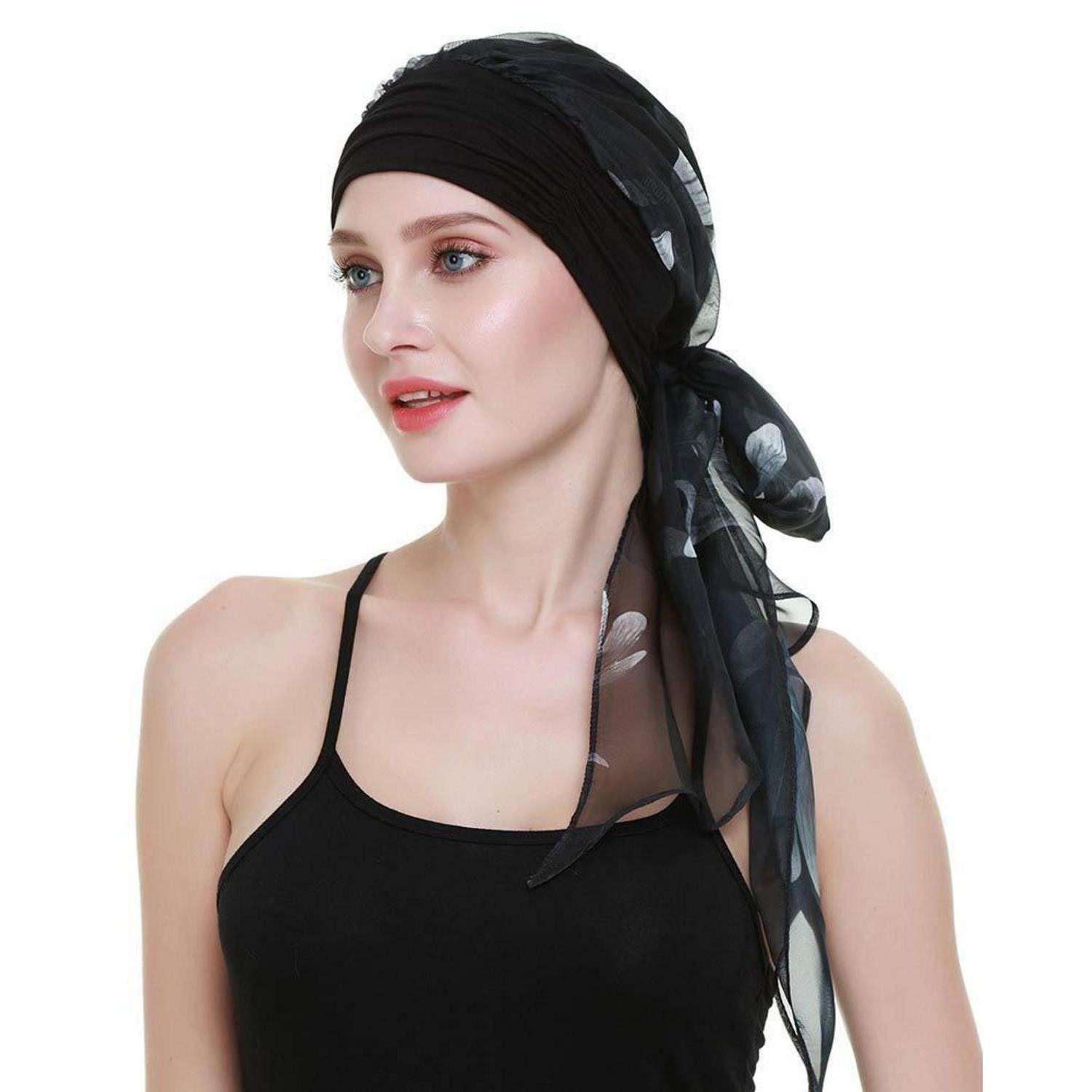 LuxusKollektion Turban Damen Kopftuch Chemo White Flowers, (1-St)
