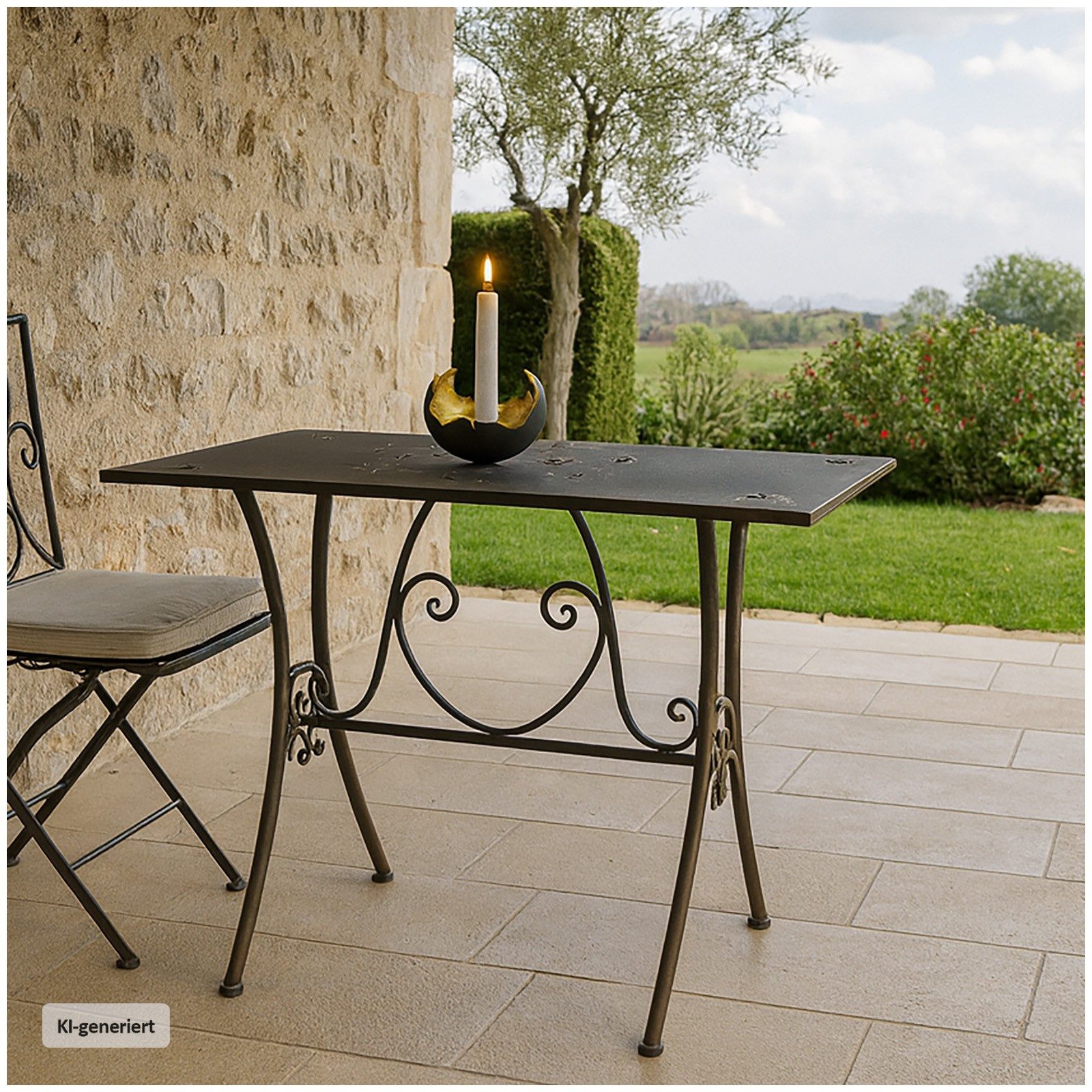 HTI-Living Gartentisch Metalltisch Braun Lily (Stück, 1-St., 1 Tisch), Gartentisch Terrassentisch