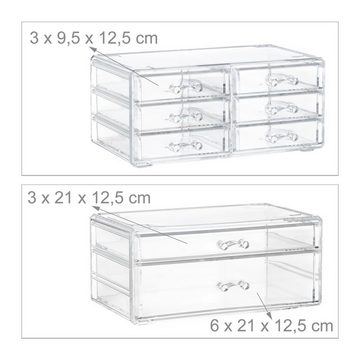 relaxdays Make-Up Organizer 2 x Make Up Organizer transparent