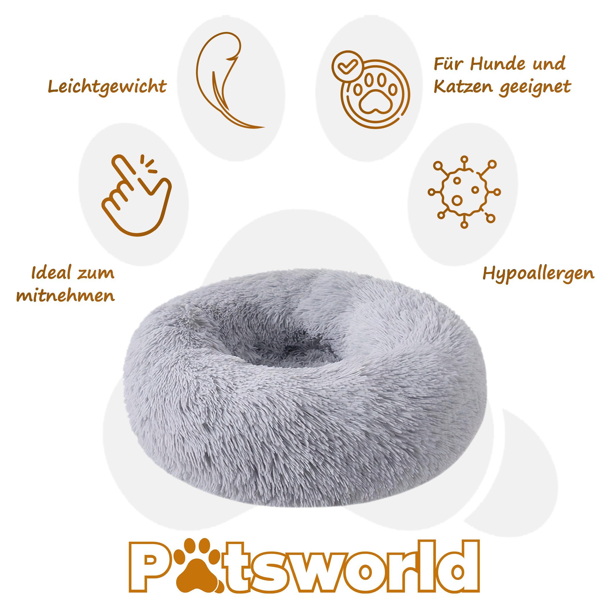 Pätsworld Tierbett Hundebett Katzenbett Flauschig Waschbar Hundekissen