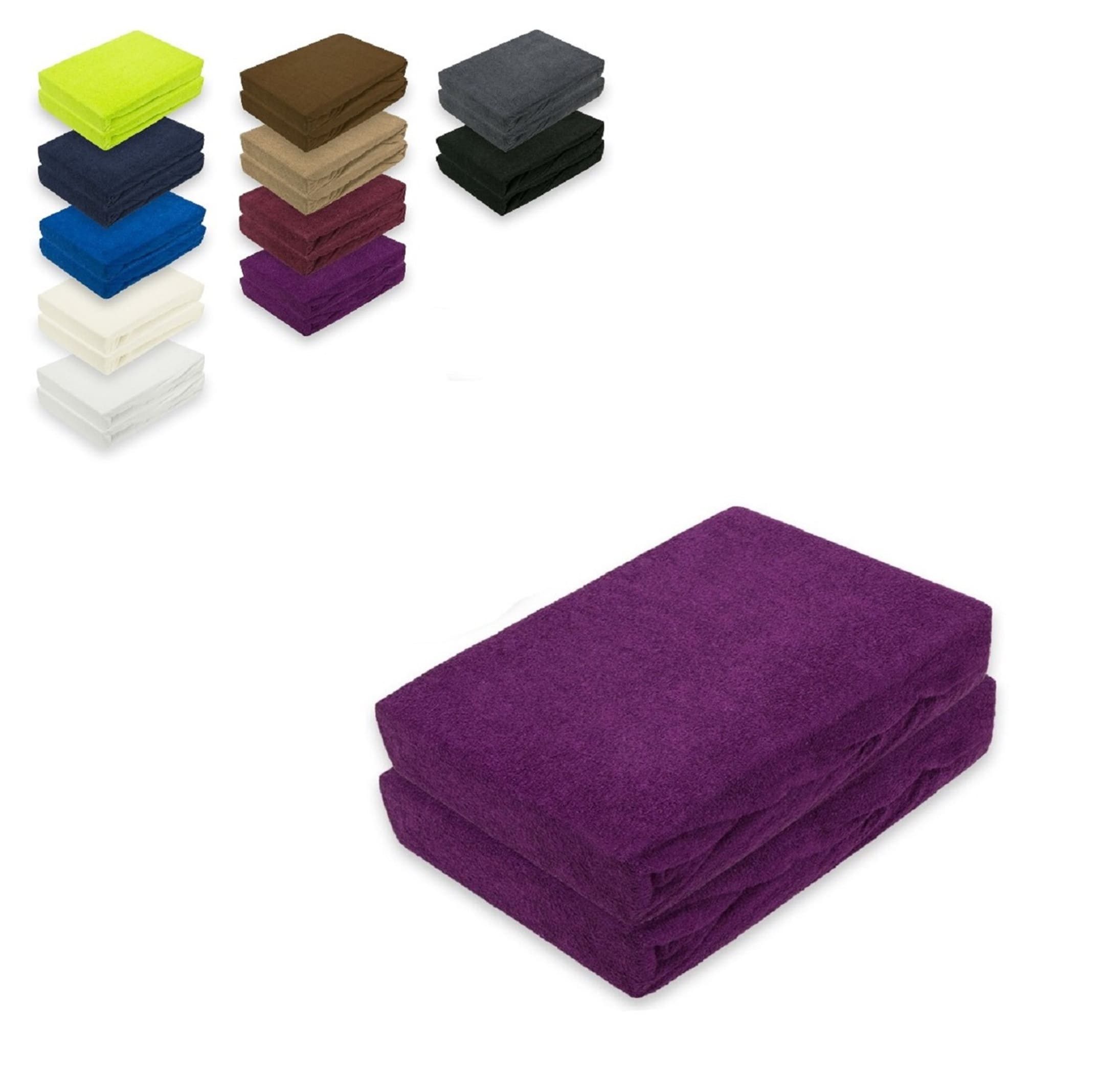 EXKLUSIV HEIMTEXTIL Spannbettlaken Doppelpack Frottee Spannbettlaken, günstig online kaufen