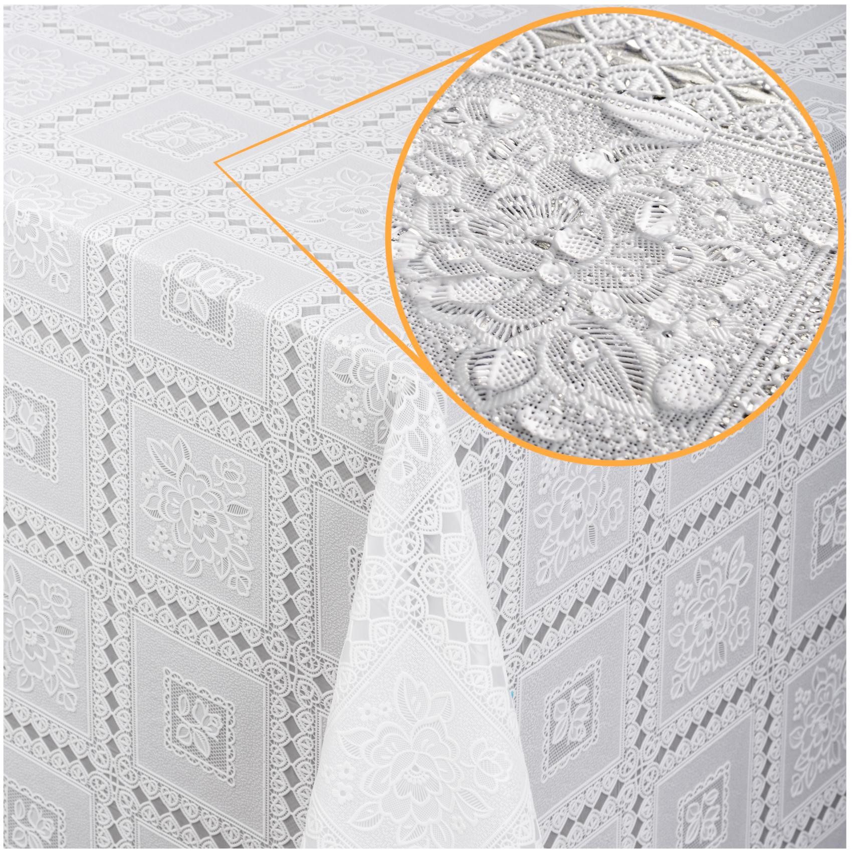 ANRO Tischdecke Lace Vinyltischdecke Häkelspitze Gartentischdecke günstig online kaufen