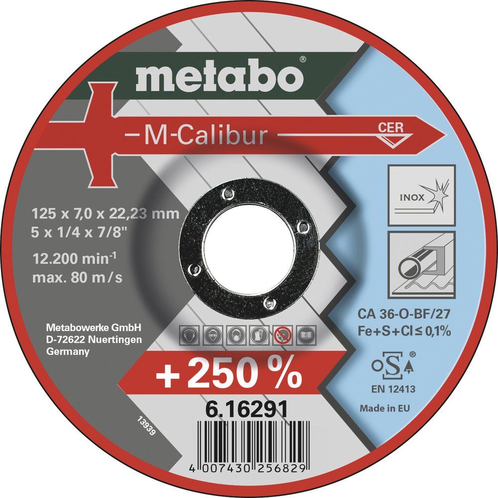 metabo Schleifscheibe Metabo 624277000 F-ZK Lamellenschleifscheibe Durchmesser 125 mm Bohrun