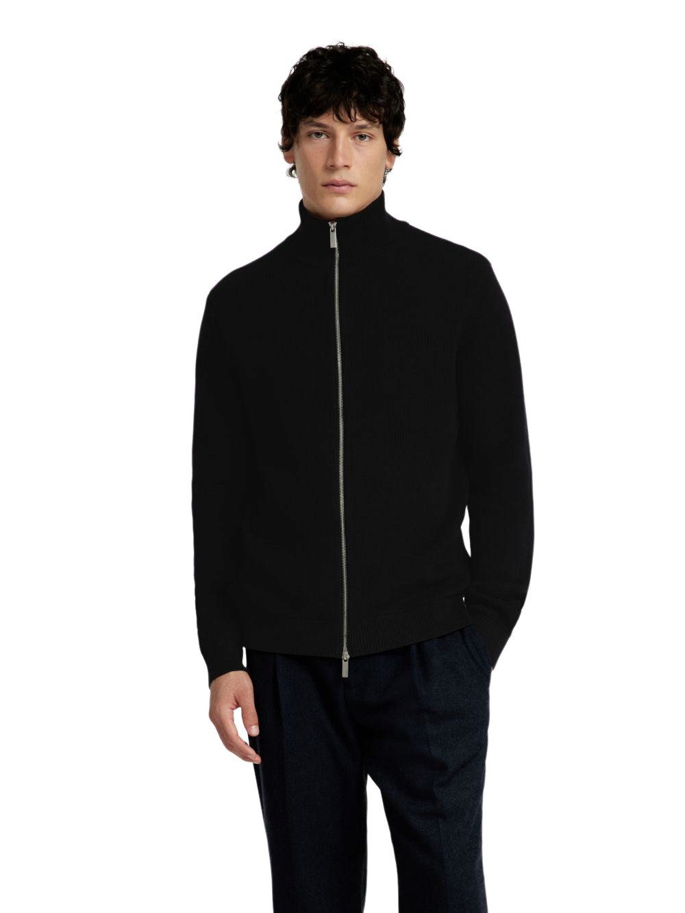 SELECTED HOMME Strickjacke SLHDANE LS KNIT STRUCTURE FULL ZIP aus Baumwolle