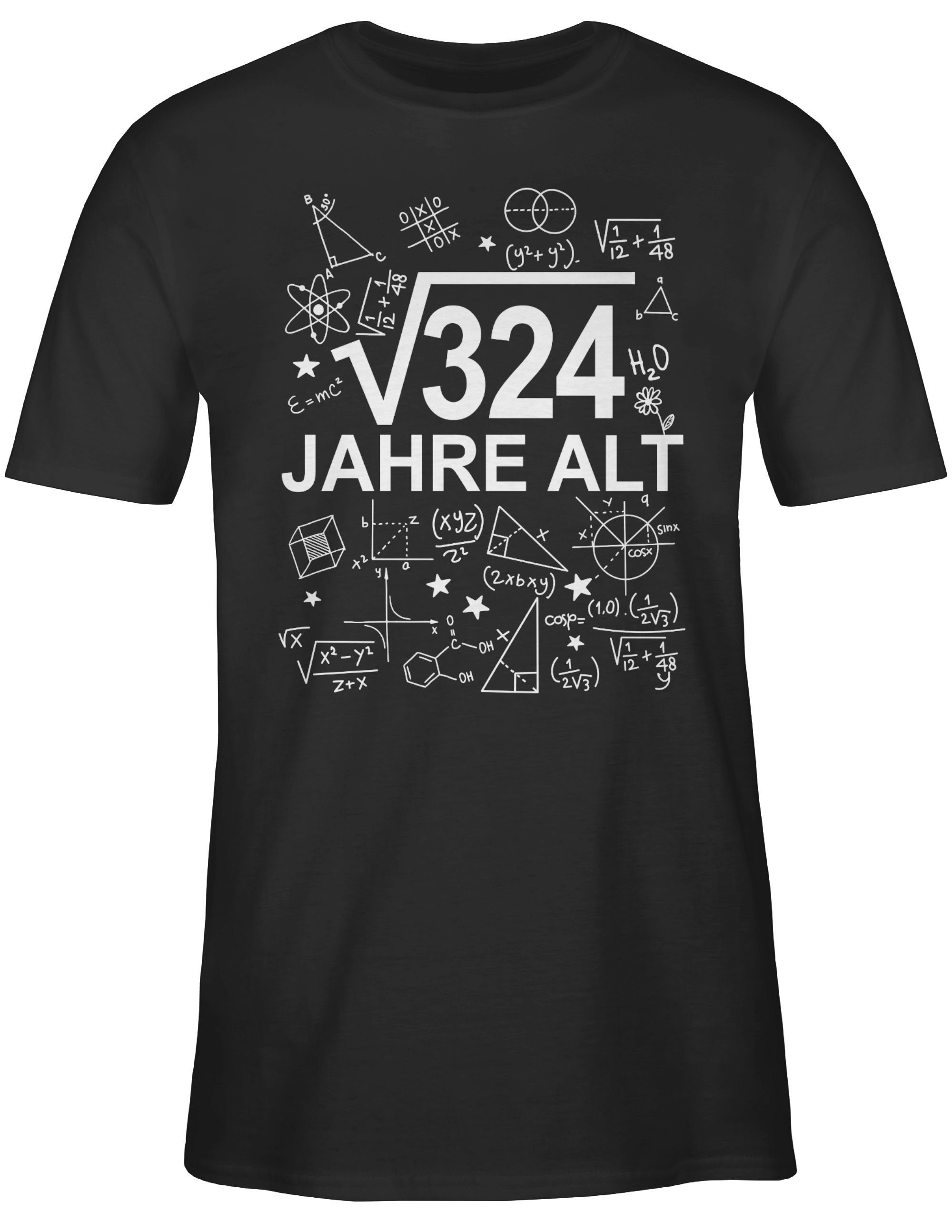 Shirtracer T-Shirt (Wurzel 01 alt Geburtstag 18. Jahre Achtzehn 324) Schwarz weiß
