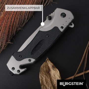 Burgstein Anzucht- und Kräutererde Outdoor Taschenmesser mit Gürteltasche - Klappmesser, Carbon Carbon