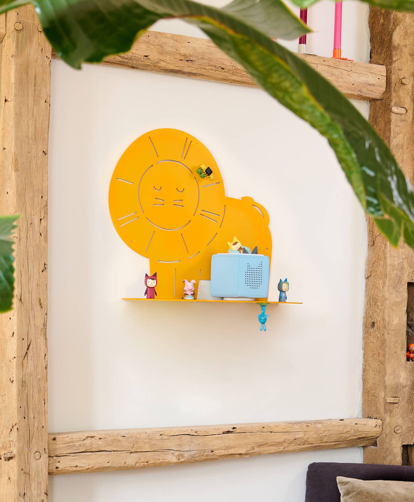 KAWENTSMANN Kinderregal Regal für Tonies und Toniebox, Wandregal LÖWE