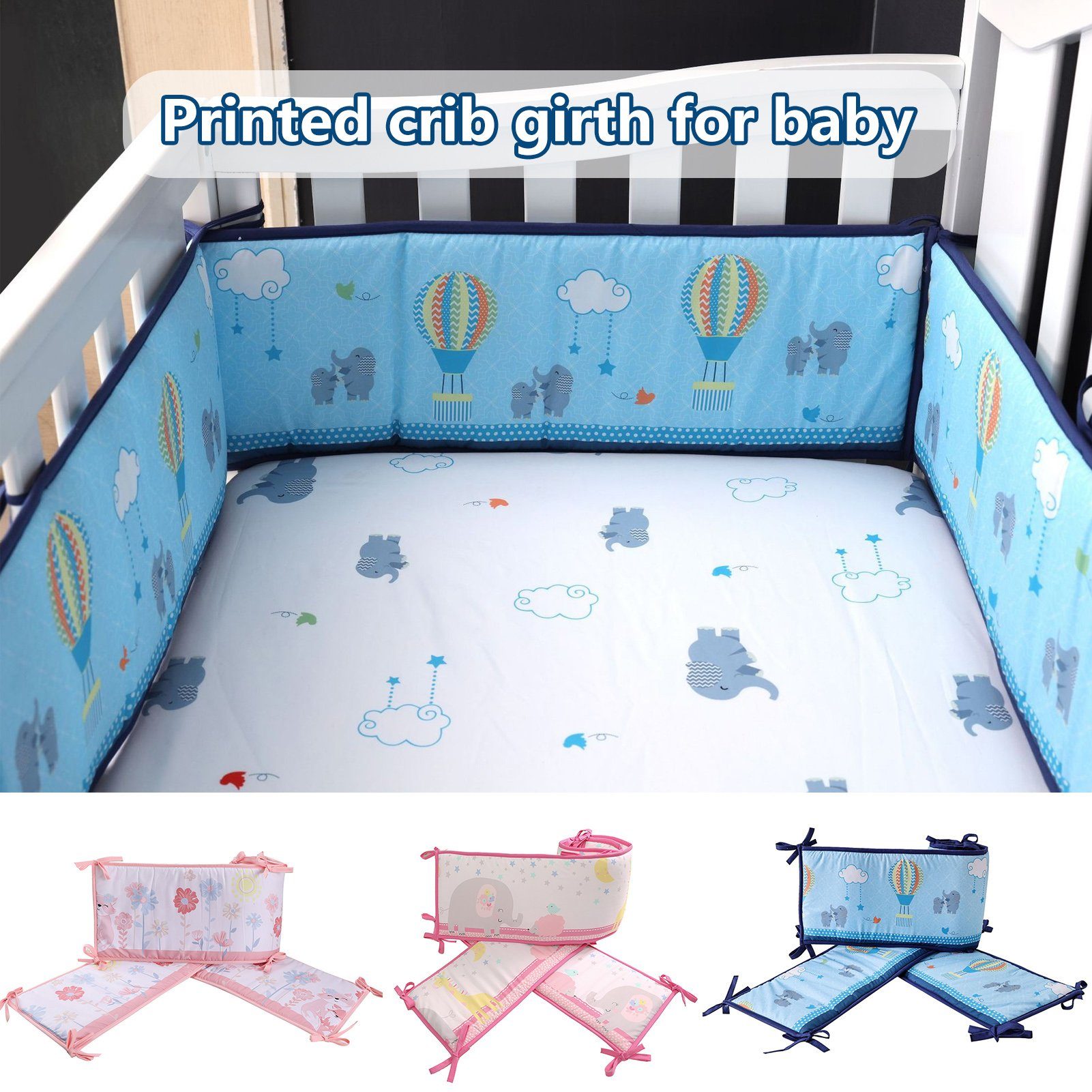 Rutaqian Babybett Soft Crib Stoßstangen Kantenschutz Kinderbetten für Pad