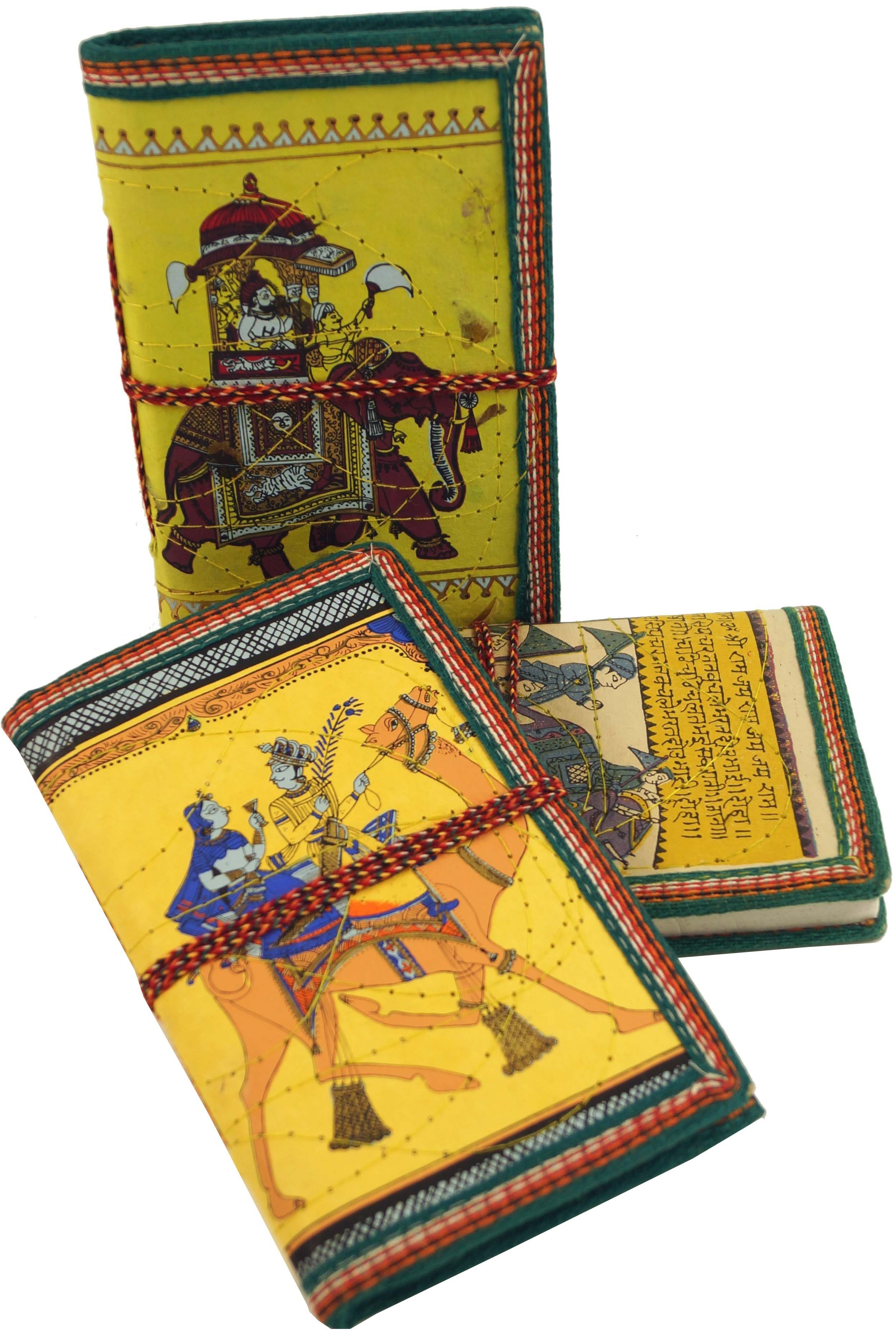 Guru-Shop Tagebuch Notizbuch, Tagebuch mit indischem Motiv - gelb