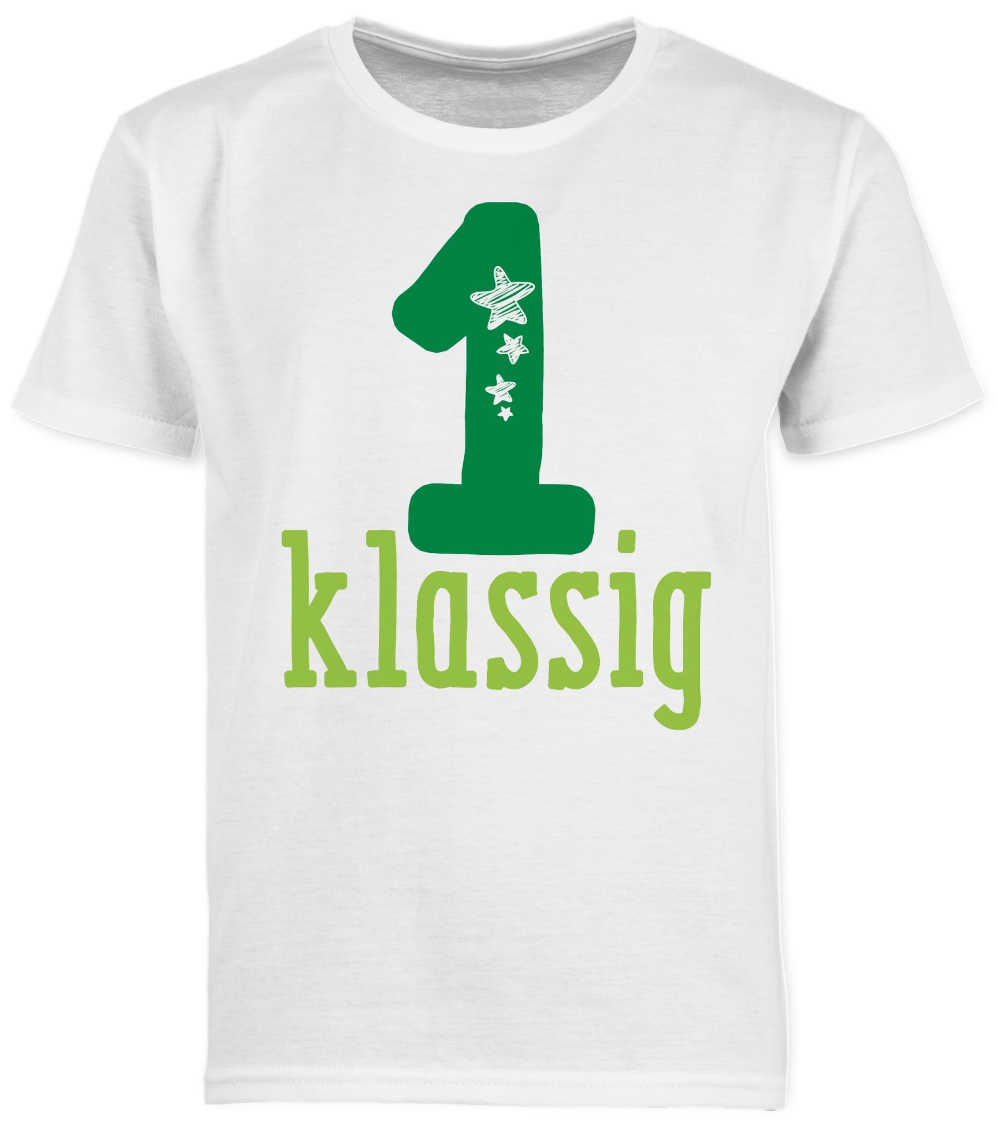 Shirtracer T-Shirt 1. klassig 1. Klasse (1-tlg) Einschulung Junge Schulanfang Geschenke