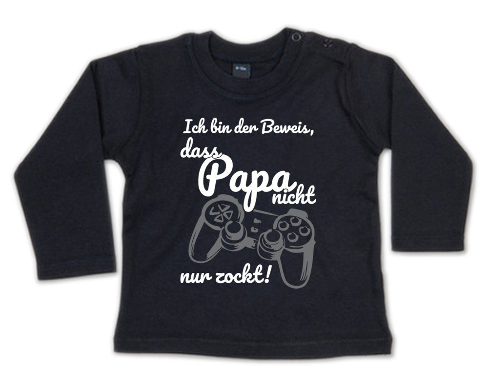 G-graphics Longsleeve Ich bin der Beweis, dass Papa nicht nur zockt! Baby Sweater / Longsleeve T mit Spruch zur Geburt / Babyparty