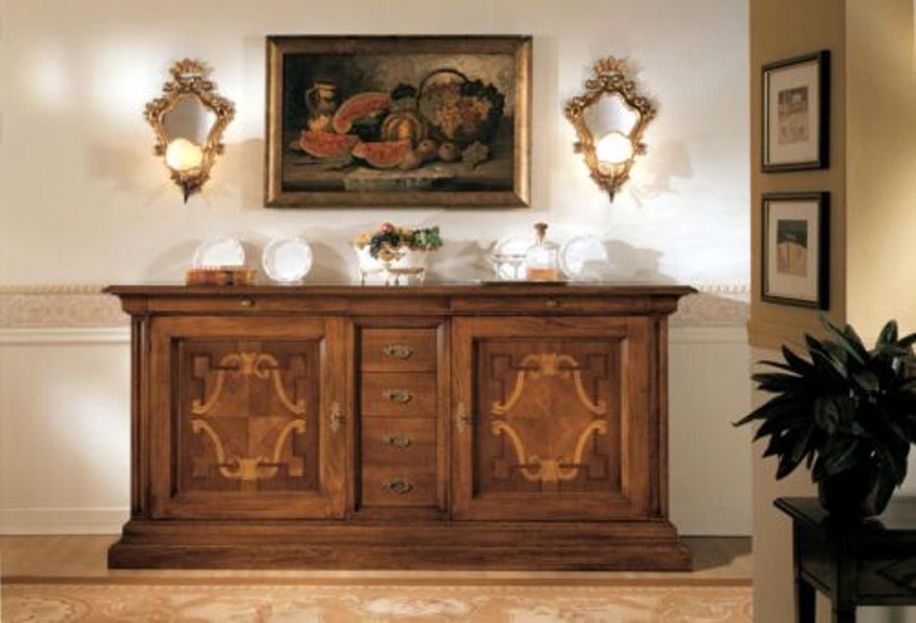 JVmoebel Anrichte, Luxus Italienische Möbel Anrichte Kommode Barock Stil Echtholz