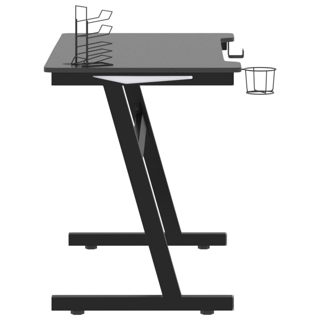 Schreibtisch Schwarz und Z-Gestell Gaming-mit cm 110x60x75 furnicato LED