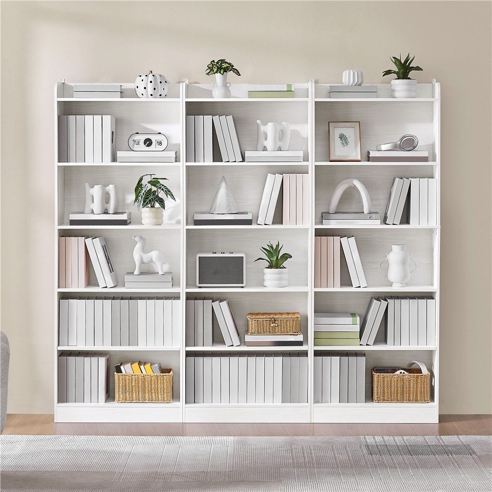 Yaheetech Bücherregal Standregal 161,5/183 cm (H), 1-tlg., Schmales Regal Bücherschrank mit 6 Ebenen, 1 verstellbarer Regalboden