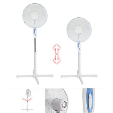 Grafner Standventilator Standventilator Ventilator Oszillation Standlüfter 3 Stufen, Schwenkfunktion