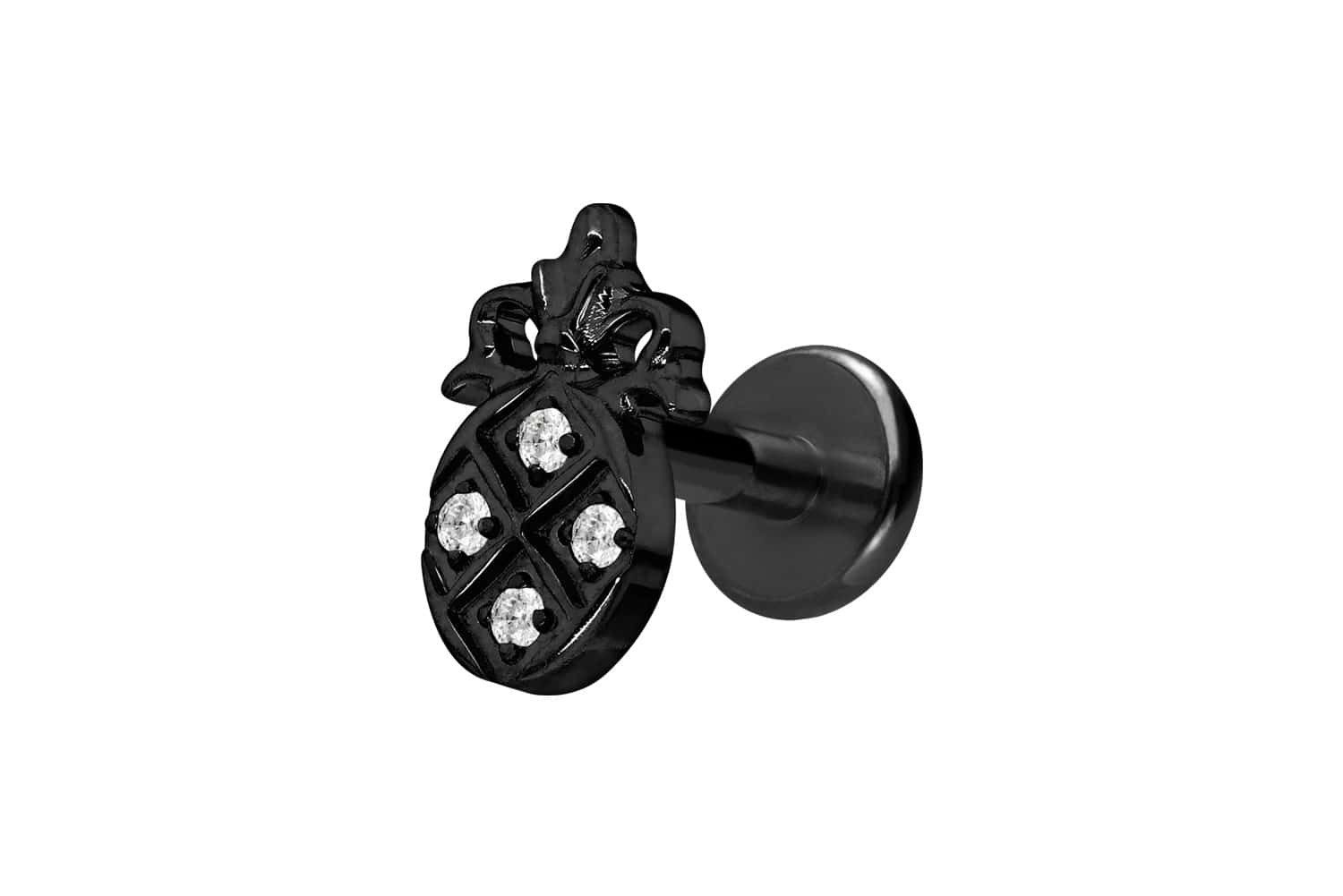 Piercing-Set Titan Labret mit Innengewinde KRISTALLANANAS