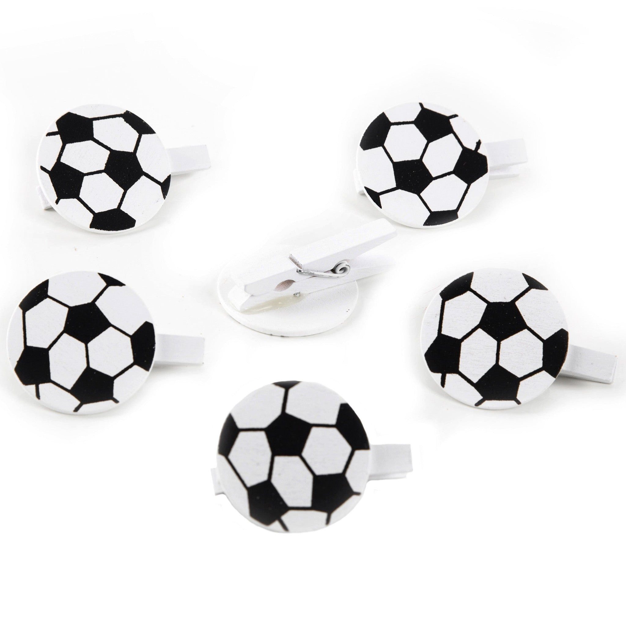 Logbuch-Verlag Dekofigur 6 Fußball Klammern Fußball-Deko für Geburtstag WM EM Party