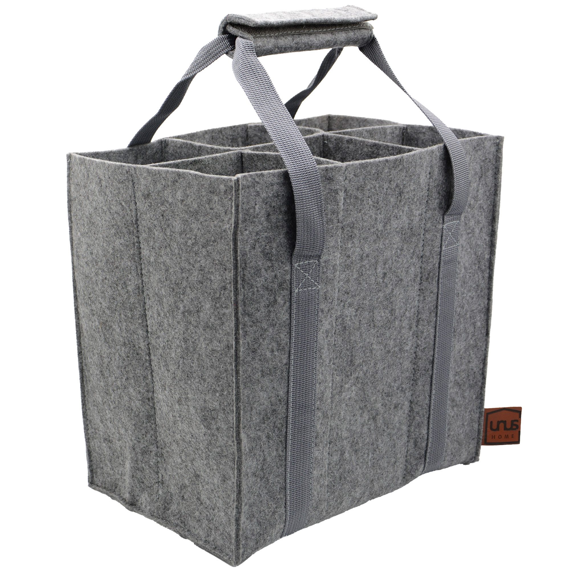 UNUS HOME Flaschenkorb Flaschenhalter 6er Filz, 0.75 l, Flaschenträger Filz günstig online kaufen