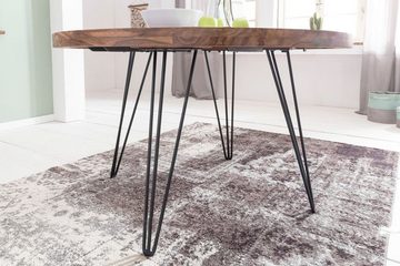 KADIMA DESIGN Esstisch Runder Massivholz-Esszimmertisch, Landhausstil, 120 cm Durchmesser