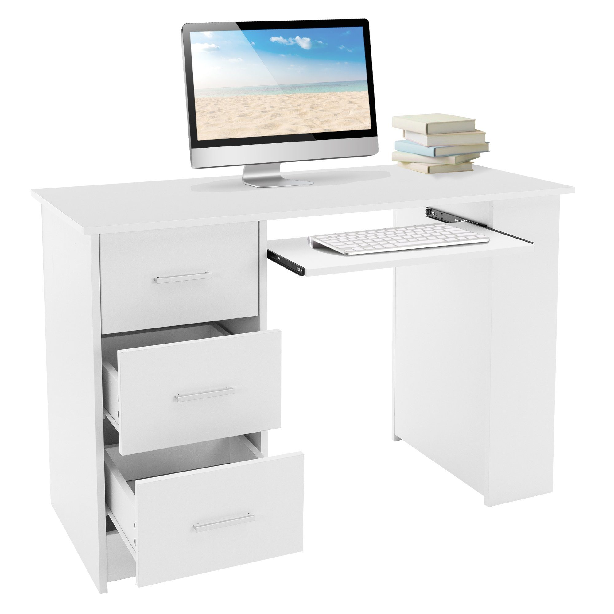 ML-DESIGN Schreibtisch Schreibtisch 110x49x75 cm Weiß
