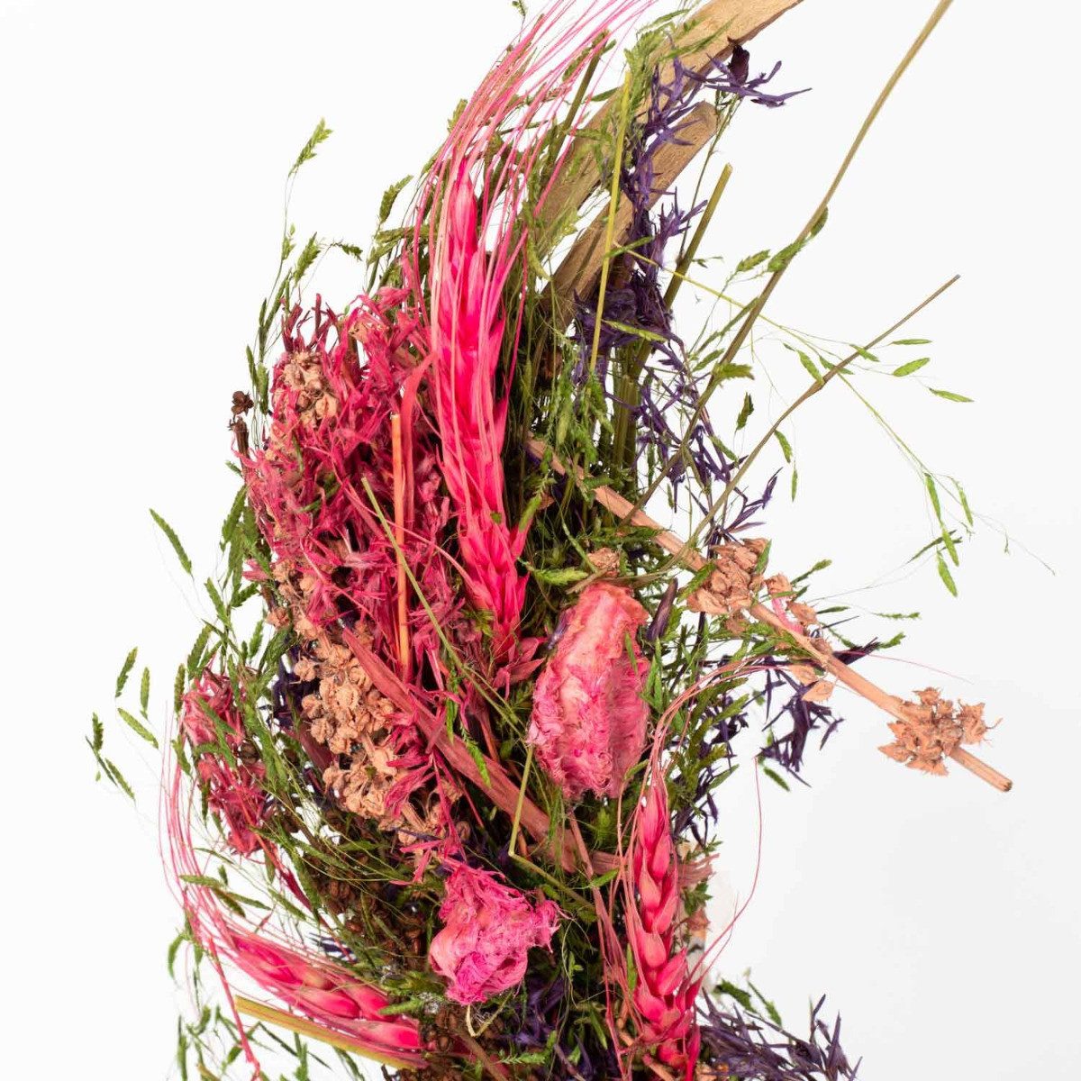 Trockenblume Trockenblumenkranz GALENO auf Ring, Hellrosa-pink, 36,5 cm, Ø30 cm, artplants, Höhe 36.5 cm