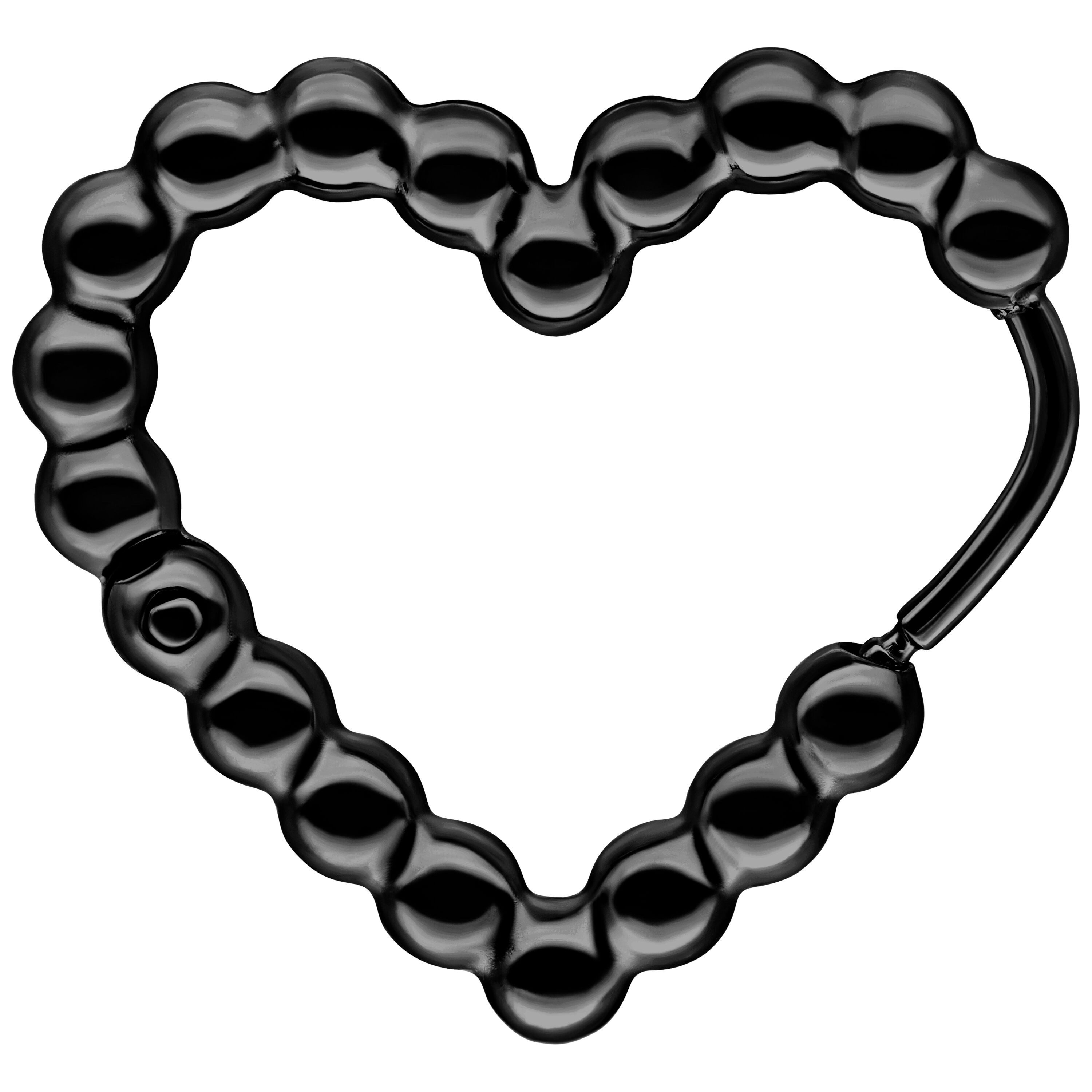 Wildcat Paar Ohrhänger Heart Bubble Hoops - Metal noir, Chirurgenstahl 316L - wasserfest, langlebig, hautverträglich