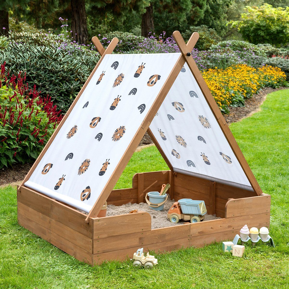 MUDDY BUDDY® Sandkasten Safari Seeker, mit Zelt, kakaobraun