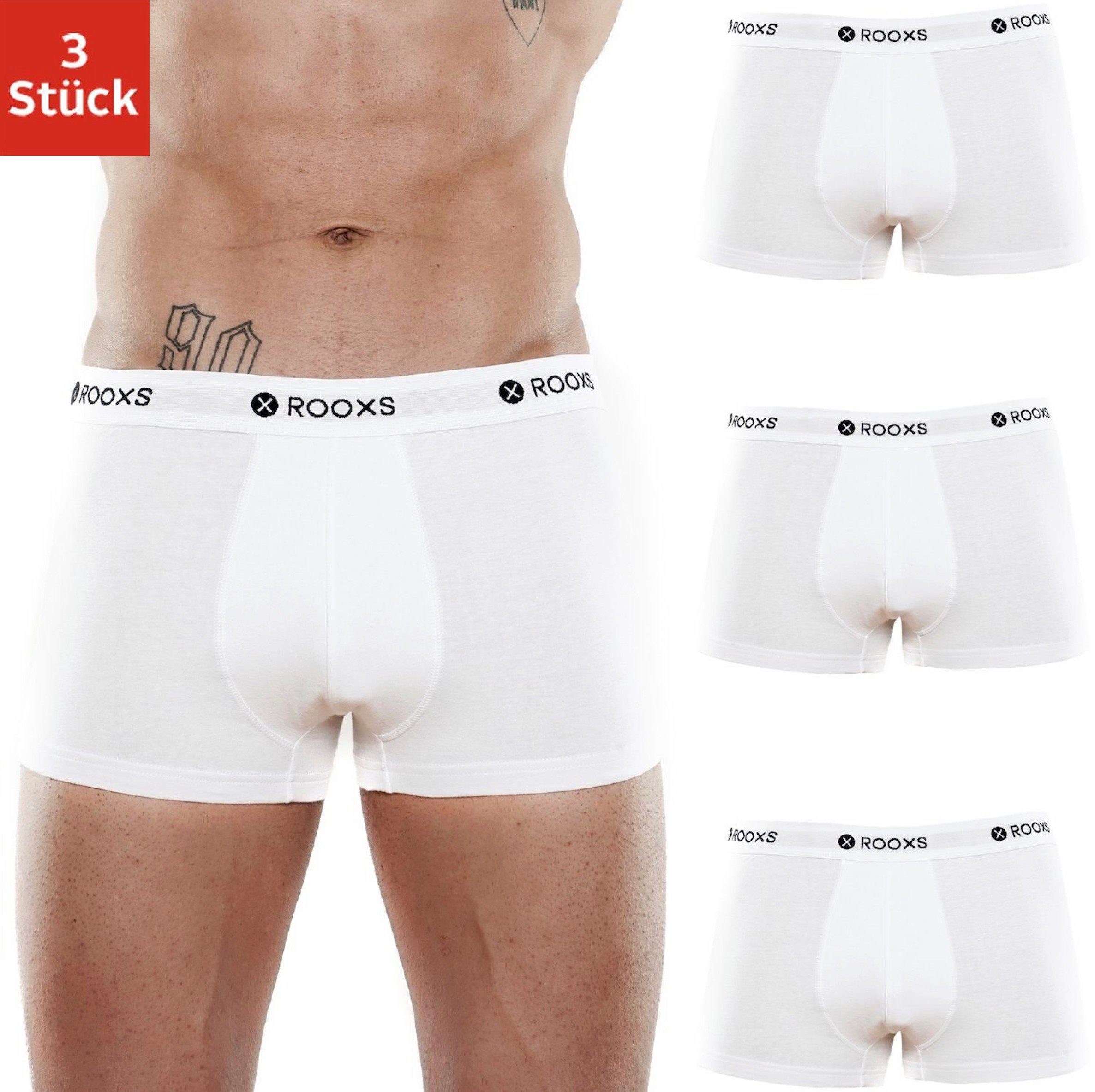 ROOXS Boxershorts Enge Unterhosen Herren Männer (3-St) Baumwolle Retroshorts