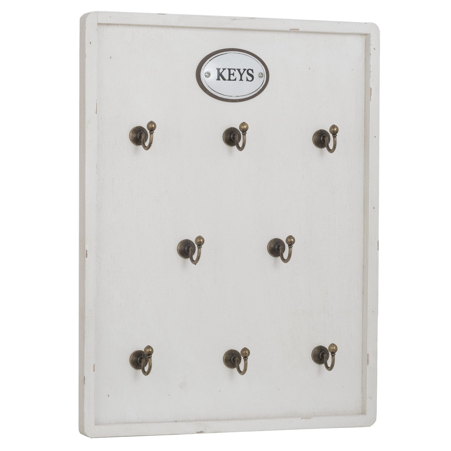 Moritz Schlüsselbrett 27x36cm Keys 8 Haken mit Rahmen weiß, Schlüsselkasten günstig online kaufen