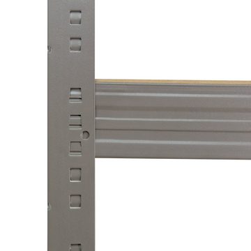 shelfplaza Schwerlastregal PROFI, 230x110x45cm grau, Metallregal 6 Böden mit je 166kg Tragkraft, als Kellerregal, Garagenregal, Werkstattregal & Regal Lagerregal, Steckregal Metall Regale