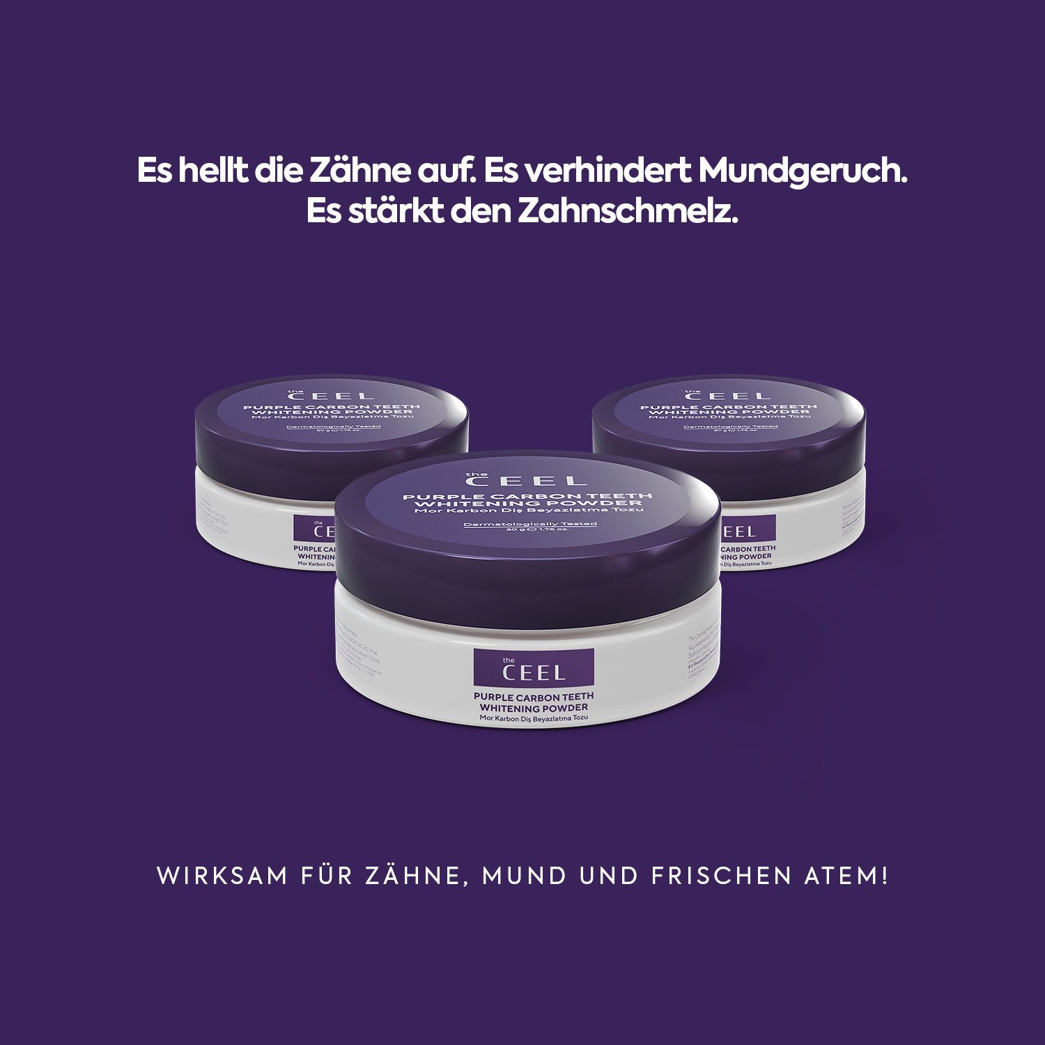 THE CEEL Zahnbleaching-Pulver Zahnaufhellendes Pulver–Sanfte Reinigung, Unterstützung der Mundhygien, Hilft bei Verfärbungen & unterstützt frischen Atem und Mundhygiene.