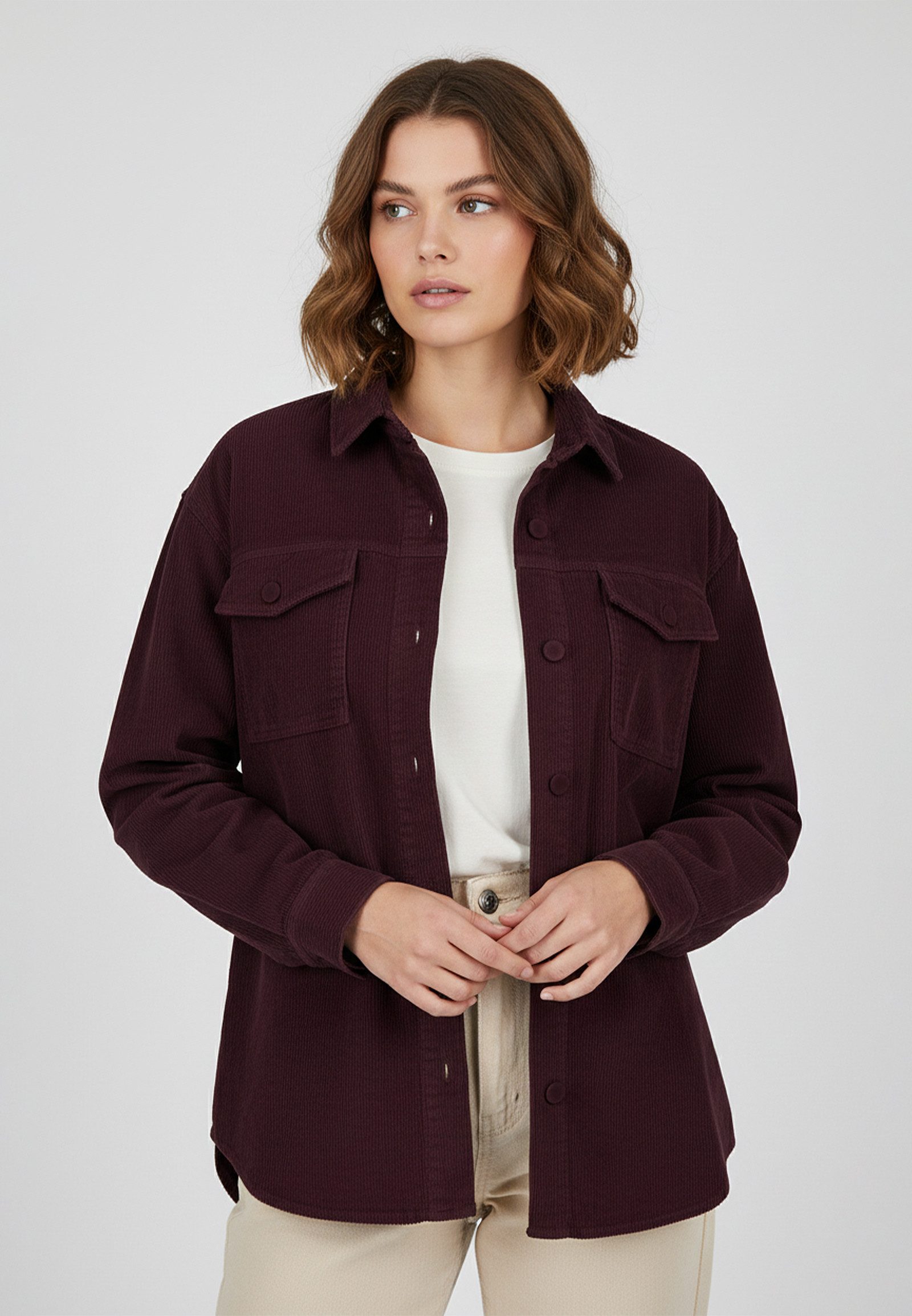 Eight2Nine Blouson Cord-Design mit Taschen und Knopfverschluss (1-St) D6000 günstig online kaufen