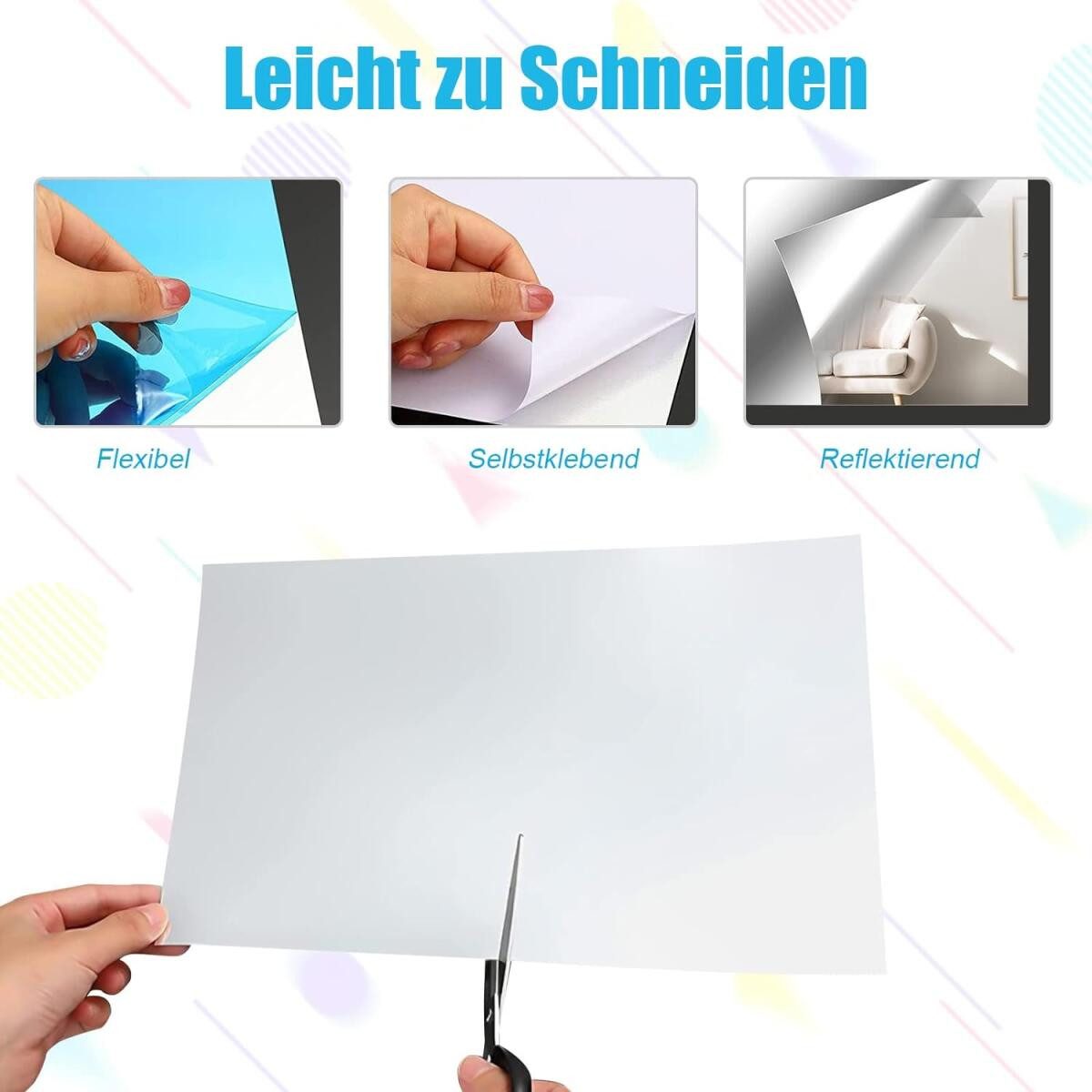 FELIXLEO Wandtattoo Selbstklebend Spiegel 10 Stück Flexibel 4x6 Zoll Wand D günstig online kaufen