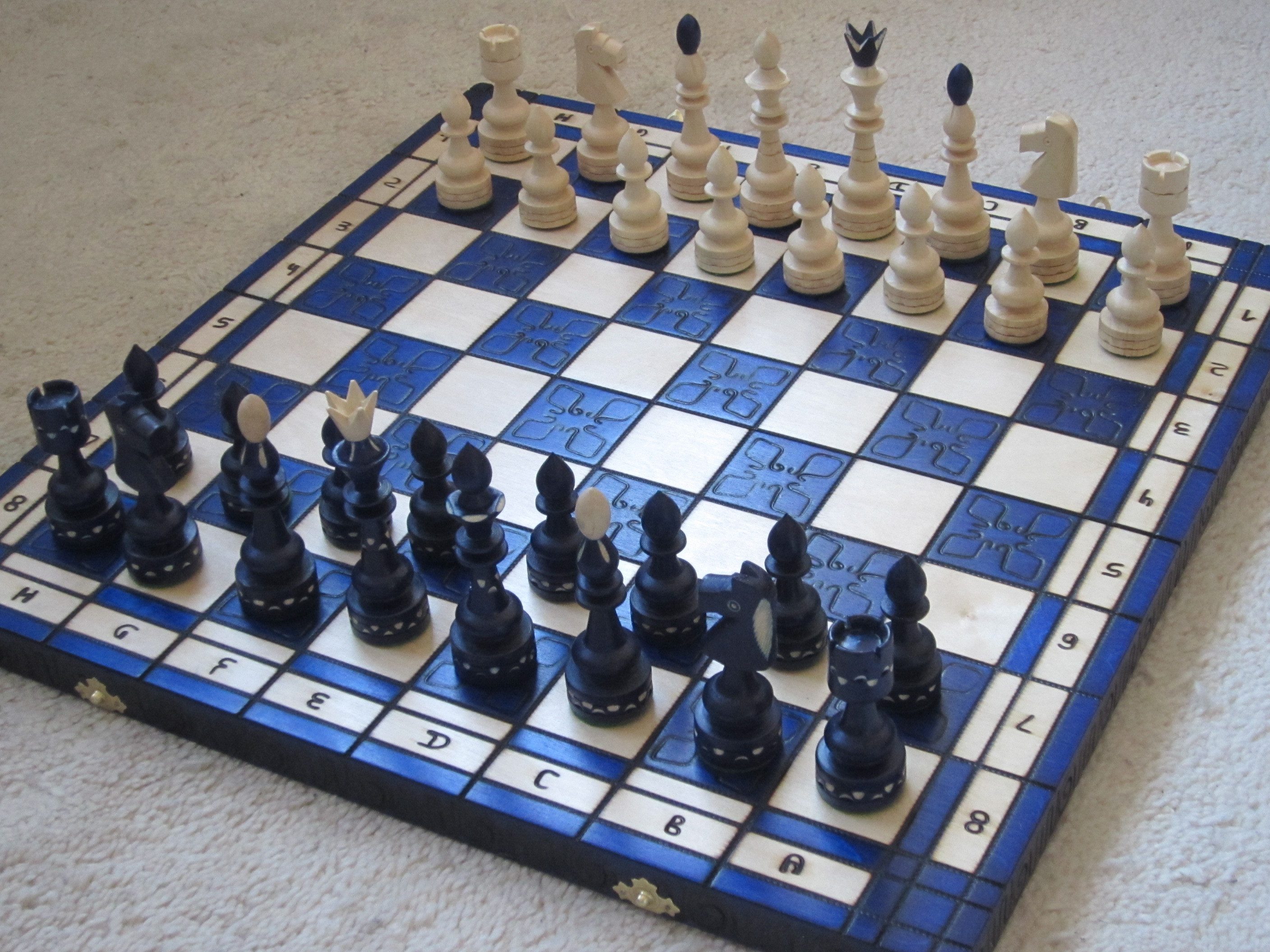 Holzprodukte Spiel Schach Schachspiel SET Schachbrett 54 x 54 cm Holz Indian indisch bunt