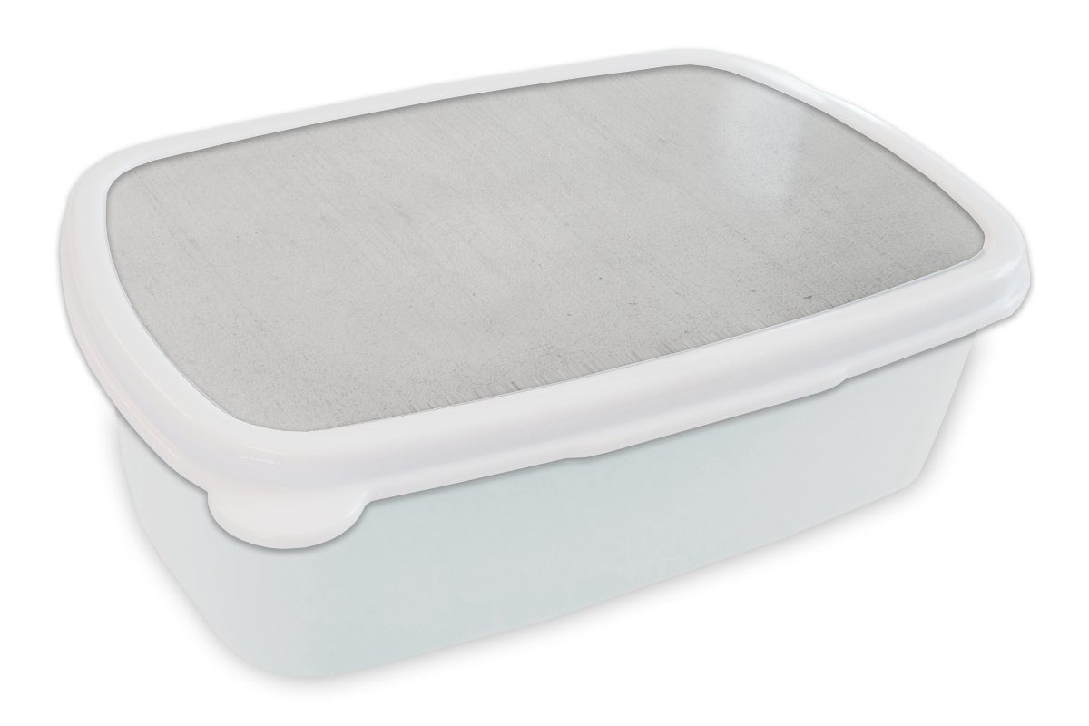 MuchoWow Lunchbox Beton - Weiß - Grau, Kunststoff, (2-tlg), Brotbox für Kinder und Erwachsene, Brotdose, für Jungs und Mädchen