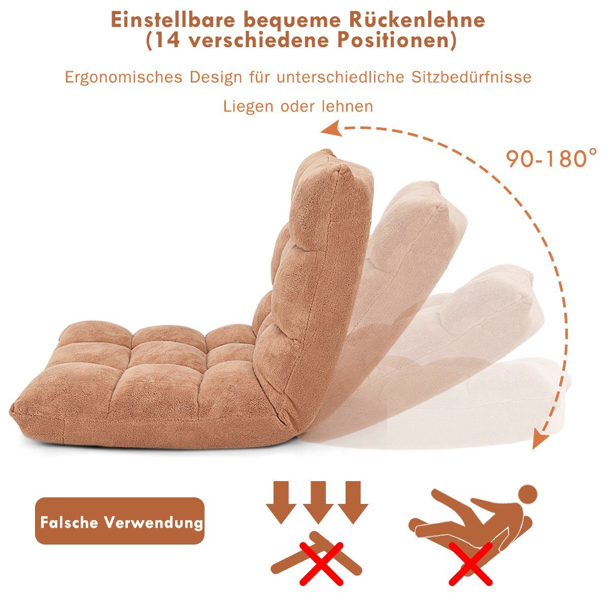 COSTWAY Sessel, Klappbar, verstellbare Rückenlehne günstig online kaufen