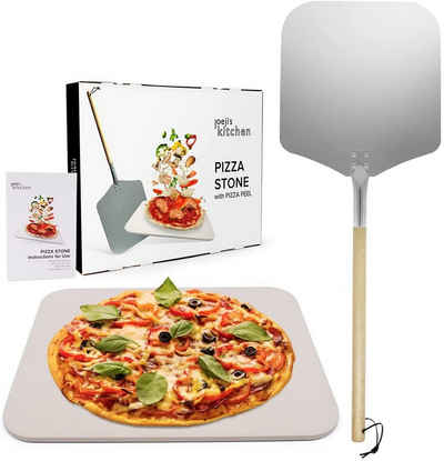 JOEJI’S KITCHEN Backstein Pizzastein für Backofen & Gasgrill inkl. Pizzaschieber