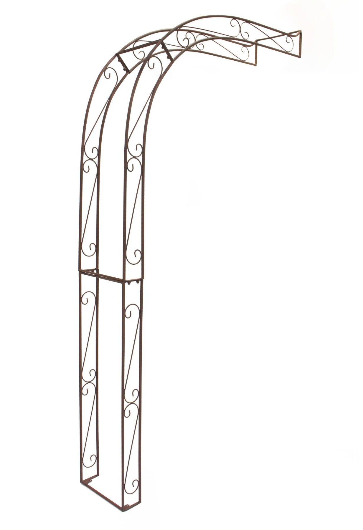 Dekoleidenschaft Rosenbogen "Halbbogen" aus Metall in Rost-Optik, Rankhilfe, Pergola, Rankbogen, Halb-Rosenbogen, Wandbogen halbrund, Metallbogen, Spalier