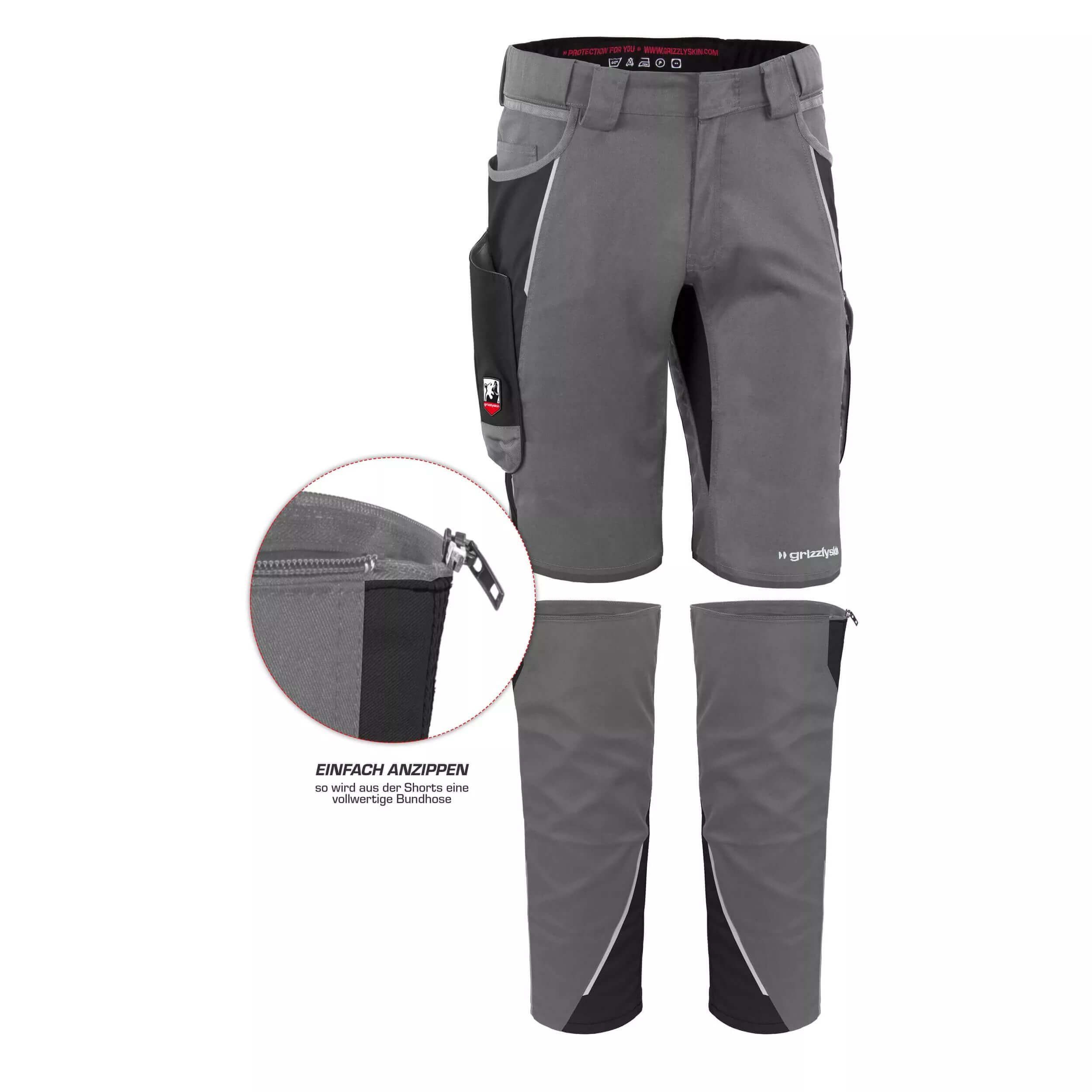 Qualitex Workwear Arbeitsshorts TOP-BUNDLE Shorts IRON + Beinverlängerung - Lyocell, Cordura & Stretch (2-tlg) modern kurze Arbeitshose - 13 Taschen - Strapazierfähig - Atmungsaktiv