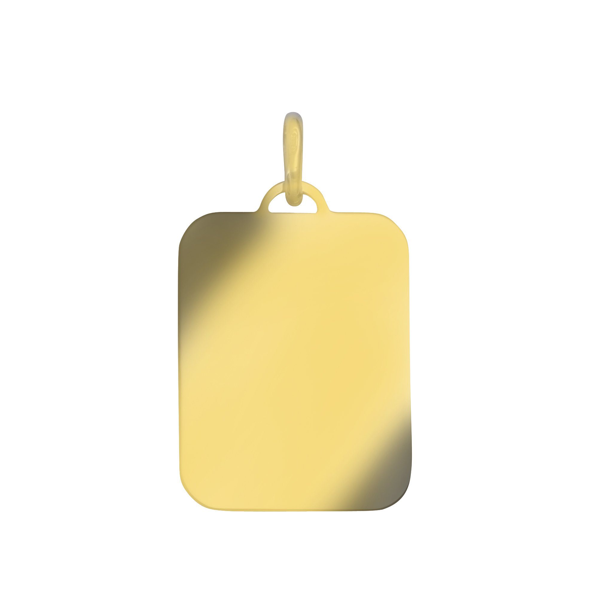 Vivance Kettenanhänger 585/- Gelbgold glanz/matt Goldplatte rechteckig 23x29 mm