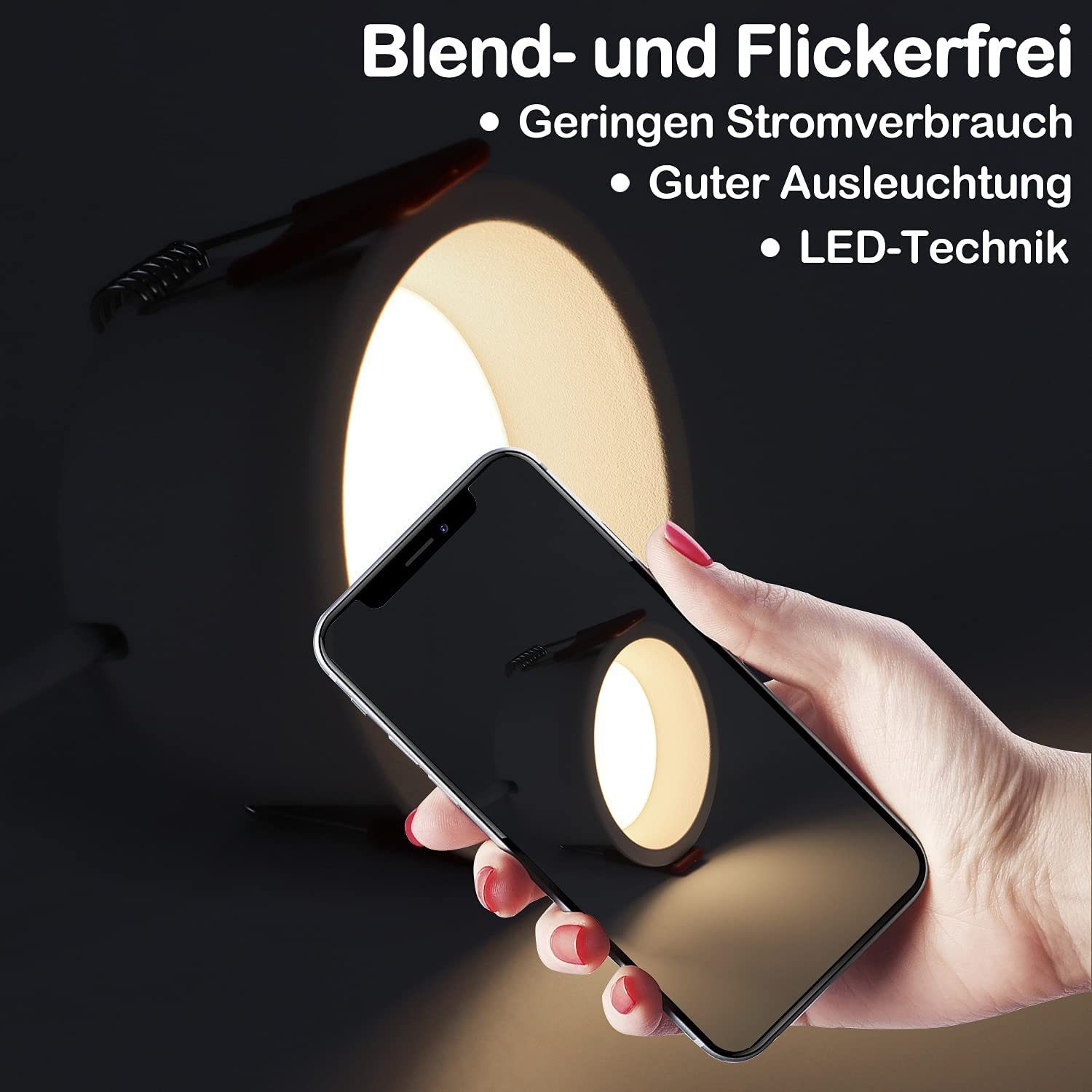 ZMH LED Einbaustrahler 5er Set 5W Einbauleuchten Spots für Wohnzimmer Küche, LED fest integriert, Neutralweiß